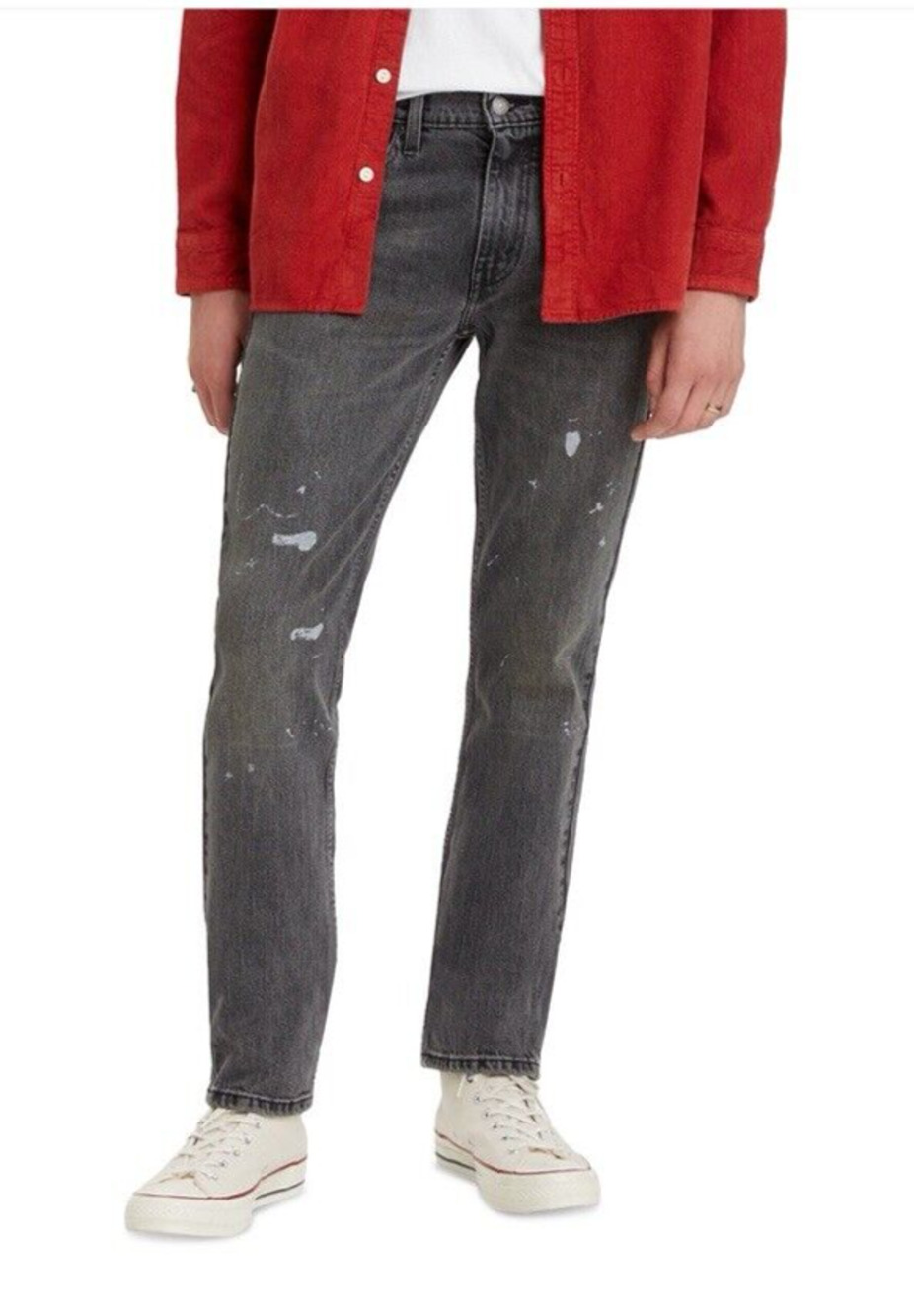 NEW Levis Mens 511 Slim Fit Jeans Washed Black Paint Splatter Size 29 X 32
